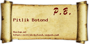 Pitlik Botond névjegykártya